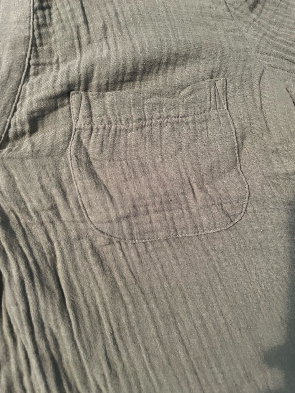 J Crew V-Neck Double Gauze Popover Top Green Women's Large - Picture 2 of 6
